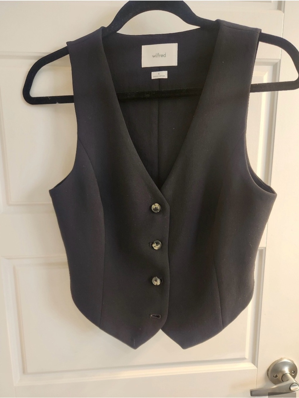 Aritzia Black Sleeveless Button Vest